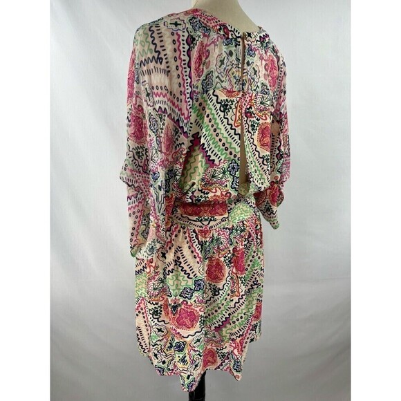 Maeve by Anthropologie Multicolor Siya Kimono Dress Pink Rose Abstract Floral 2 - Picture 11 of 11